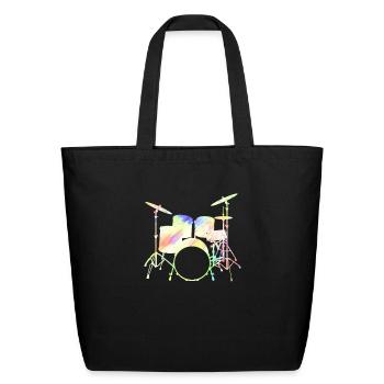 Drummer Drums Drumsticks Musician Outfit - Eco-Friendly Cotton Tote - black - Front