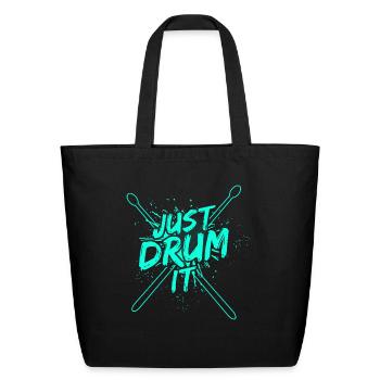 Drummer Drums Drumsticks Musician Outfit - Eco-Friendly Cotton Tote - black - Front