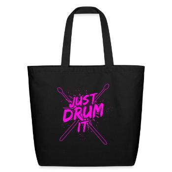 Drummer Drums Drumsticks Musician Outfit - Eco-Friendly Cotton Tote - black - Front