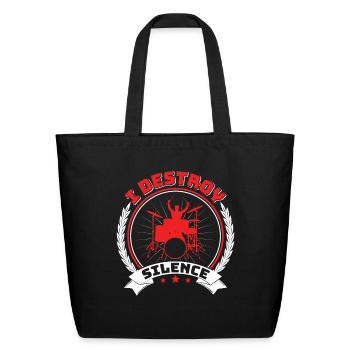 Drummer Drums Drumsticks Musician Outfit - Eco-Friendly Cotton Tote - black - Front