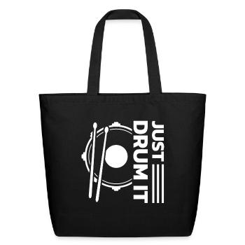 Drummer Drums Drumsticks Musician Outfit - Eco-Friendly Cotton Tote - black - Front