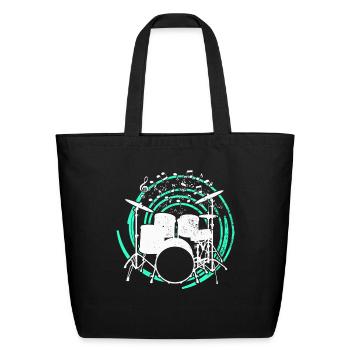 Drummer Drums Drumsticks Musician Outfit - Eco-Friendly Cotton Tote - black - Front
