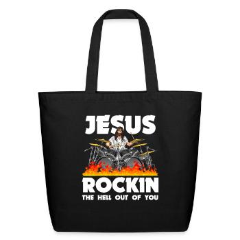 Drummer Drums Drumsticks Musician Outfit - Eco-Friendly Cotton Tote - black - Front