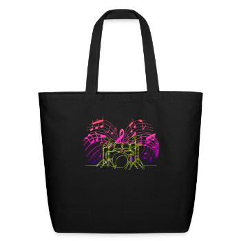 Drummer Drums Drumsticks Musician Outfit - Eco-Friendly Cotton Tote - black - Front