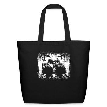 Drummer Drums Drumsticks Musician Outfit - Eco-Friendly Cotton Tote - black - Front