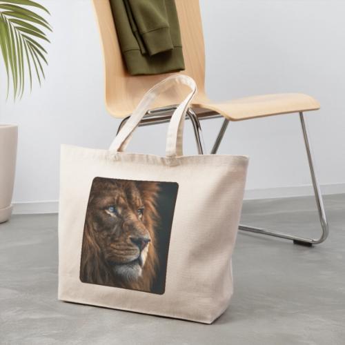 Lion Portrait Majestic Wildlife Design - Eco-Friendly Cotton Tote