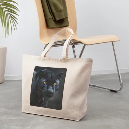 Black Panther Glowing Eyes Design - Eco-Friendly Cotton Tote