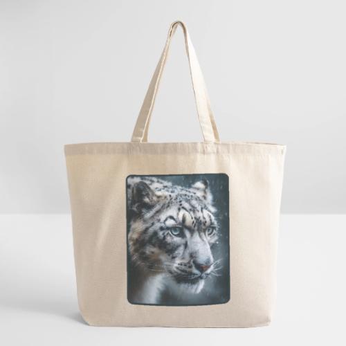 Snow Leopard Blue Eyes Design - Eco-Friendly Cotton Tote