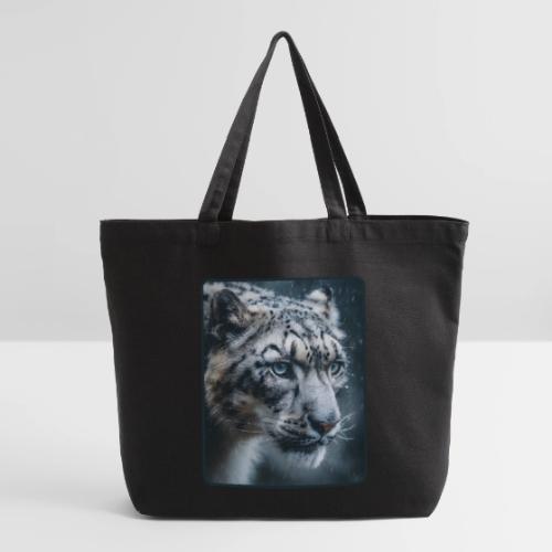 Snow Leopard Blue Eyes Design - Eco-Friendly Cotton Tote