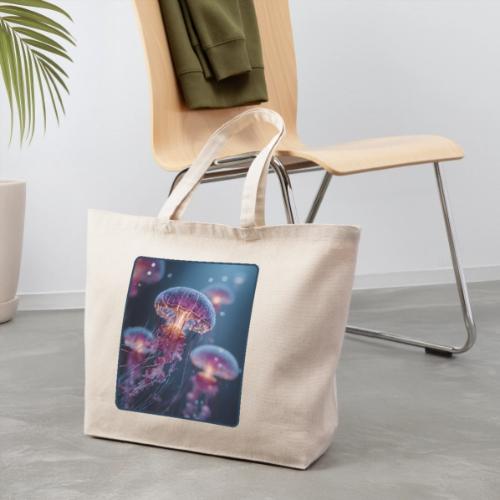 Glowing Jellyfish Deep Sea Design - Eco-Friendly Cotton Tote