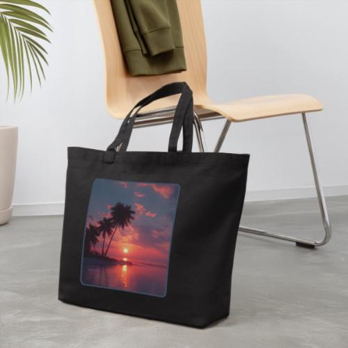 Tropical Sunset Ocean Reflection Design - Eco-Friendly Cotton Tote