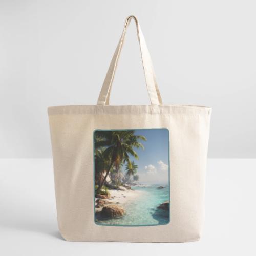 Tropical Beach Paradise Palm Design - Eco-Friendly Cotton Tote