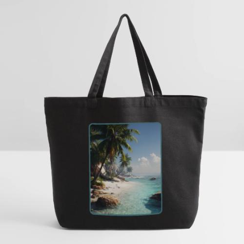 Tropical Beach Paradise Palm Design - Eco-Friendly Cotton Tote