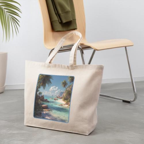 Tropical Island Paradise Ocean Design - Eco-Friendly Cotton Tote