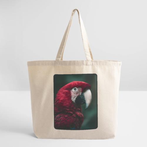 Red Green Macaw Bird Portrait Design - Eco-Friendly Cotton Tote