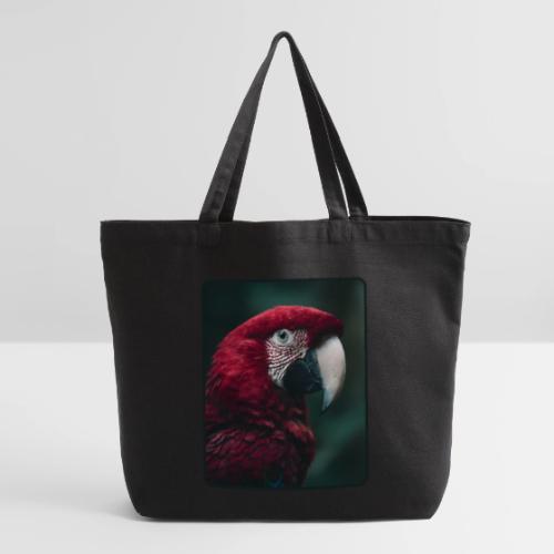 Red Green Macaw Bird Portrait Design - Eco-Friendly Cotton Tote