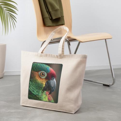 Colorful Parrot Close-Up Design - Eco-Friendly Cotton Tote