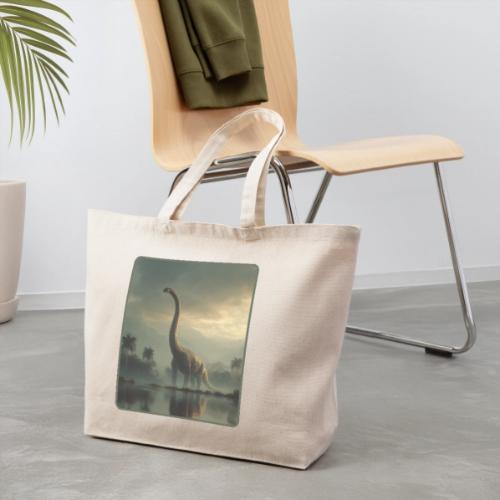 Brachiosaurus Misty Lake Design - Eco-Friendly Cotton Tote