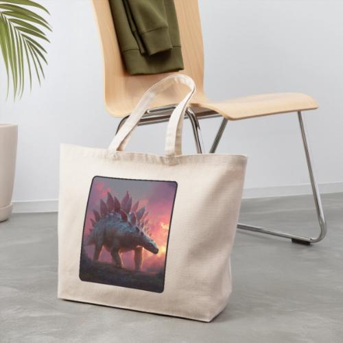 Stegosaurus Sunset Forest Design - Eco-Friendly Cotton Tote