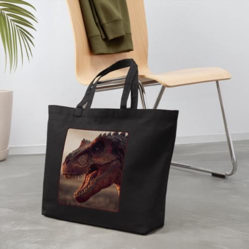 T Rex Roaring Close-Up Design - Eco-Friendly Cotton Tote