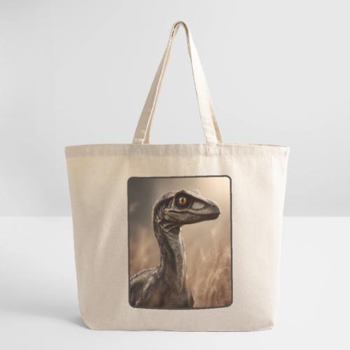 Velociraptor Feathered Portrait Design - Eco-Friendly Cotton Tote