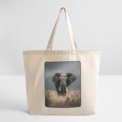 Majestic African Elephant Portrait Design - Eco-Friendly Cotton Tote