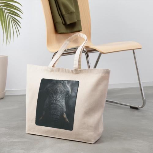 Shadow Elephant Intense Eyes Design - Eco-Friendly Cotton Tote