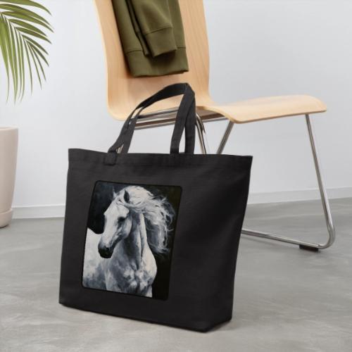 White Horse Oil Painting Design - Eco-Friendly Cotton Tote