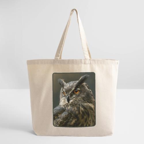 Eurasian Eagle Owl Portrait Design - Eco-Friendly Cotton Tote