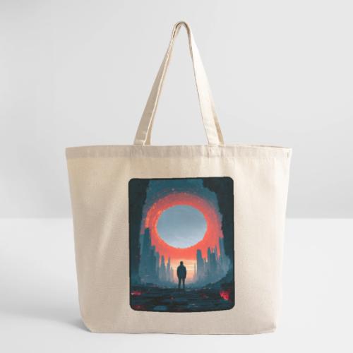 Cosmic Portal Future City Design - Eco-Friendly Cotton Tote