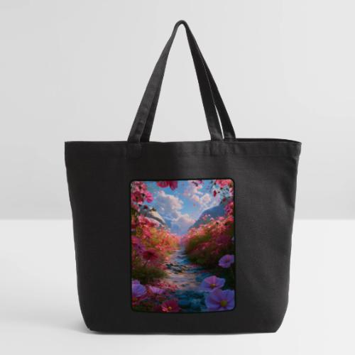 Dreamy Cosmos Valley Landscape Art - Eco-Friendly Cotton Tote