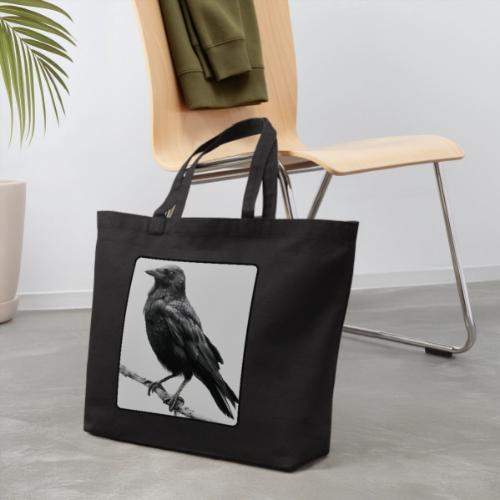 Raven Black and White Art Design - Eco-Friendly Cotton Tote