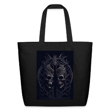 creepy cemetery gate - Eco-Friendly Cotton Tote - black - Front
