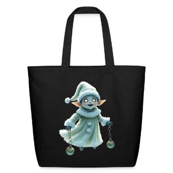 Pastel Bell Elf in Cozy Coat - Eco-Friendly Cotton Tote - black - Front