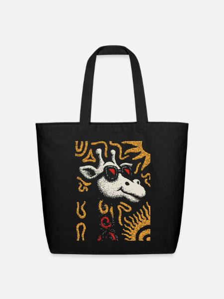 Pop Art Giraffe - Eco-Friendly Cotton Tote - black