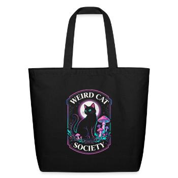 Néon de la Weird Cat Society - Sac fourre-tout en coton naturel - noir - Devant