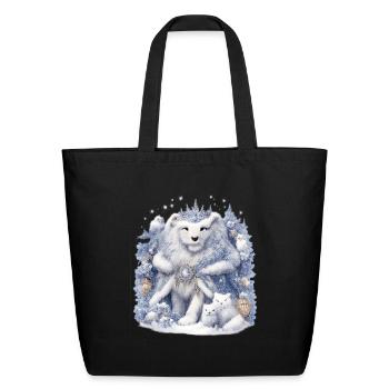 Snowbound Bear: Arctic Guardian - Eco-Friendly Cotton Tote - black - Front