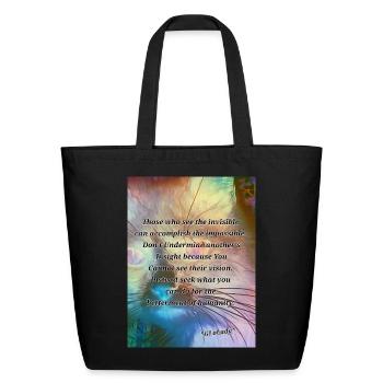 Invisible Inspiration - Sac fourre-tout en coton naturel - noir - Devant