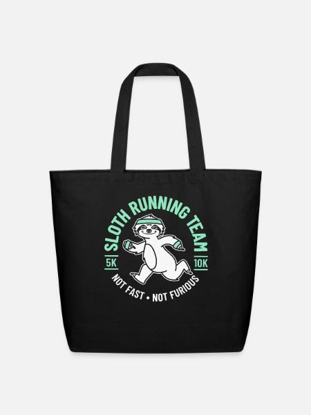 Slow Running Team Not Fast Not Furious - Eco-Friendly Cotton Tote - black