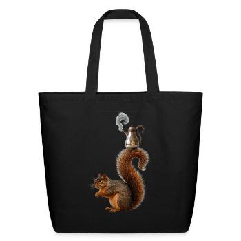 The Squirrel Waiter - Eco-Friendly Cotton Tote - black - Front