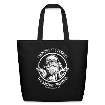 Santa Circle Emblem - Eco-Friendly Cotton Tote - black - Front