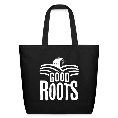 Good Roots Logo White - Eco-Friendly Cotton Tote