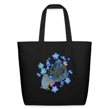 French horn - Eco-Friendly Cotton Tote - black - Front