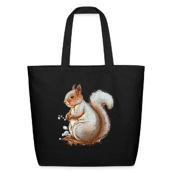 squirell give birth - Eco-Friendly Cotton Tote - black - Front