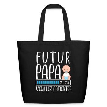 Papa 2023 Papa En Cours - Eco-Friendly Cotton Tote - black - Front