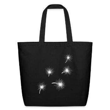 Dandelion Clock Seeds Floating - Eco-Friendly Cotton Tote - black - Front