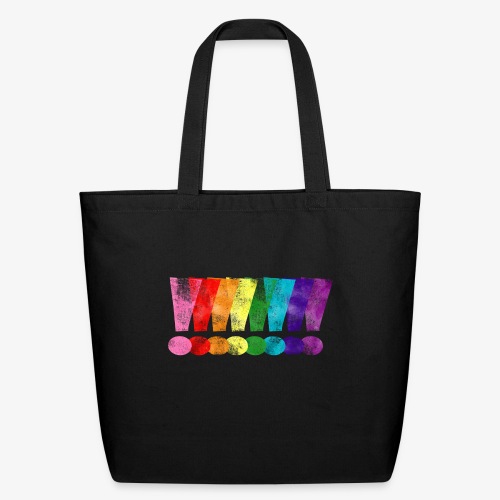 Distressed Gilbert Baker LGBT Pride Exclamation - Eco-Friendly Cotton Tote