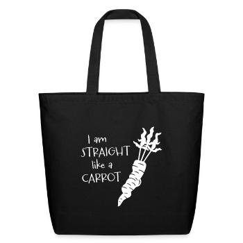 straight like a carrot - white uni I - Eco-Friendly Cotton Tote - black - Front