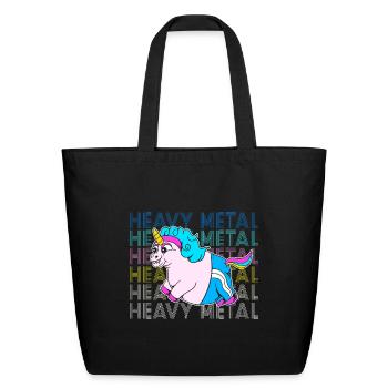 Heavy Metal Unicorn Heavy Rock - Eco-Friendly Cotton Tote - black - Front