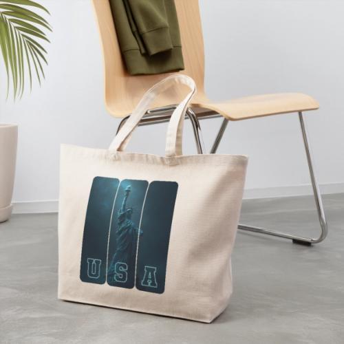Neon Liberty USA Triptych - Eco-Friendly Cotton Tote